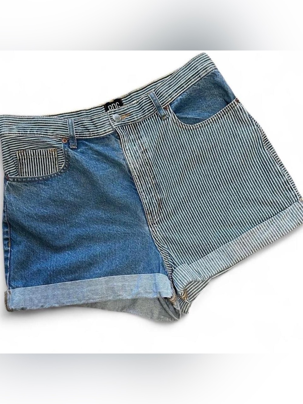 Urban Outfitters High Waisted Rolled Hem‎ 1/2 & 1/2 Denim Shorts